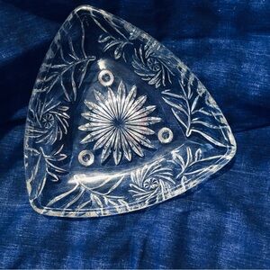 Vintage Hazel Atlas Triangle Capri pinwheel 3 footed Dish or ashtray